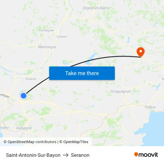 Saint-Antonin-Sur-Bayon to Seranon map