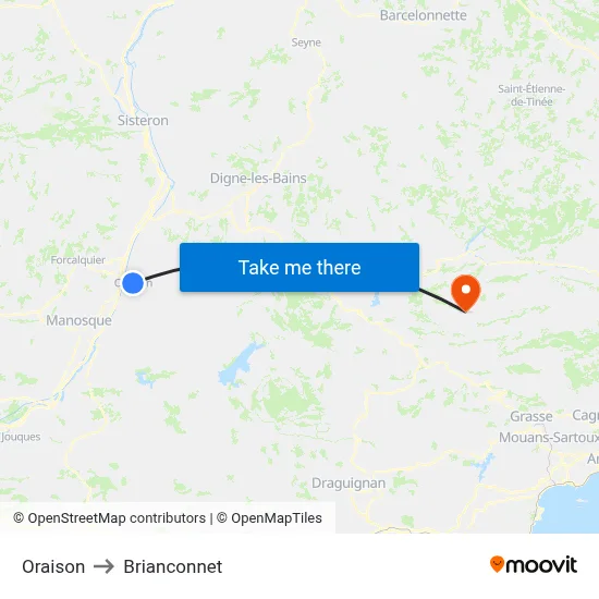 Oraison to Brianconnet map