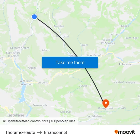 Thorame-Haute to Brianconnet map