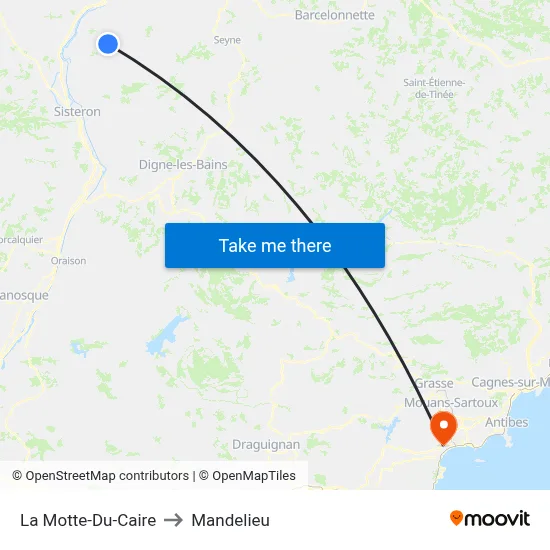 La Motte-Du-Caire to Mandelieu map