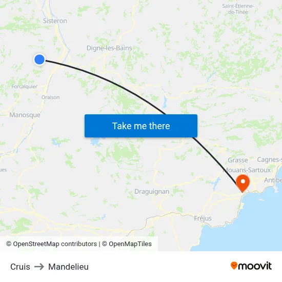Cruis to Mandelieu map