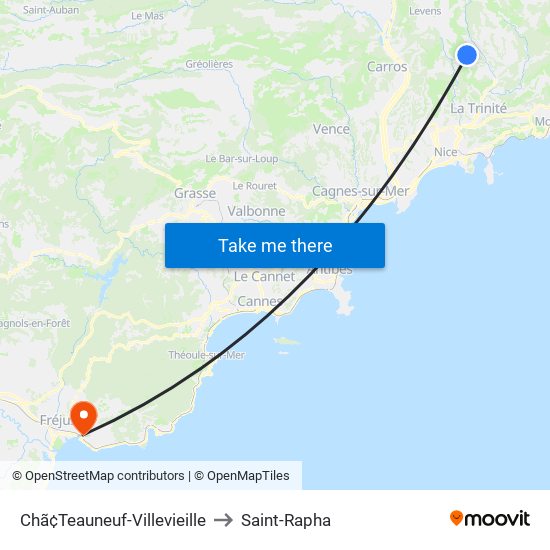 Chã¢Teauneuf-Villevieille to Saint-Rapha map