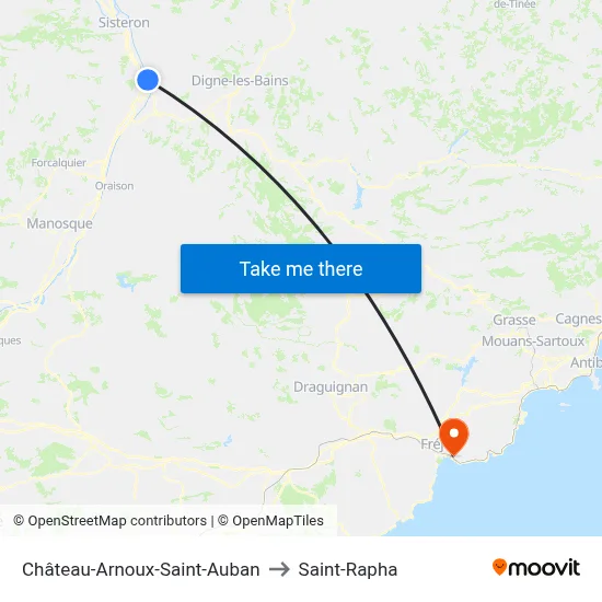 Château-Arnoux-Saint-Auban to Saint-Rapha map