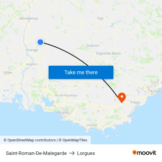 Saint-Roman-De-Malegarde to Lorgues map