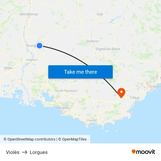 Violès to Lorgues map