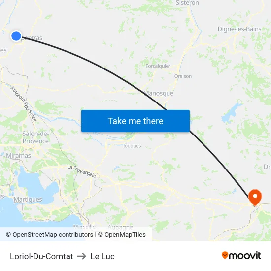 Loriol-Du-Comtat to Le Luc map