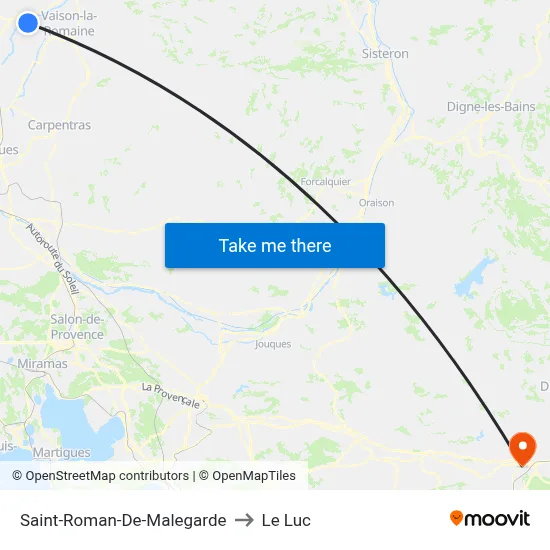Saint-Roman-De-Malegarde to Le Luc map