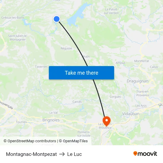 Montagnac-Montpezat to Le Luc map