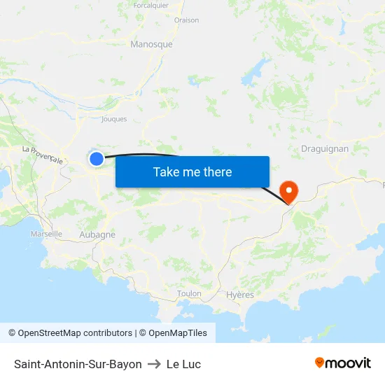 Saint-Antonin-Sur-Bayon to Le Luc map
