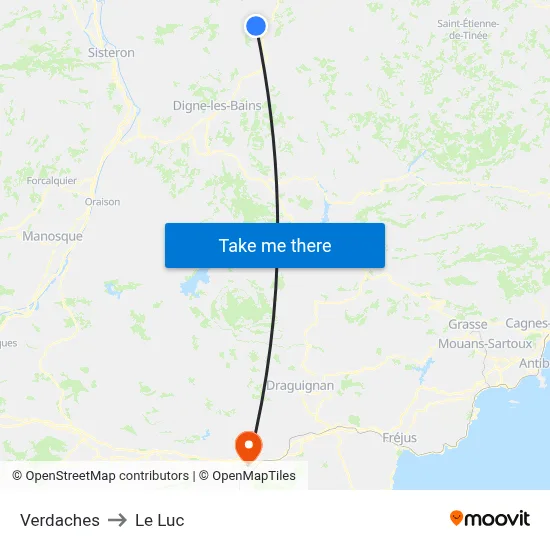 Verdaches to Le Luc map
