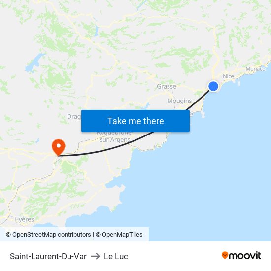 Saint-Laurent-Du-Var to Le Luc map