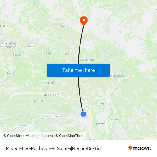 Revest-Les-Roches to Saint-�Ienne-De-Tin map