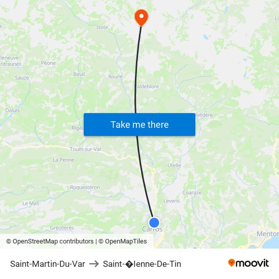 Saint-Martin-Du-Var to Saint-�Ienne-De-Tin map