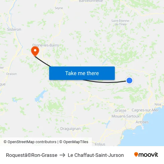 Roquestã©Ron-Grasse to Le Chaffaut-Saint-Jurson map
