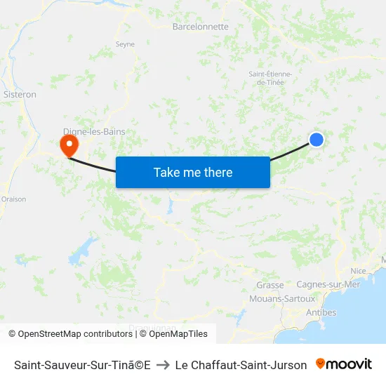Saint-Sauveur-Sur-Tinã©E to Le Chaffaut-Saint-Jurson map