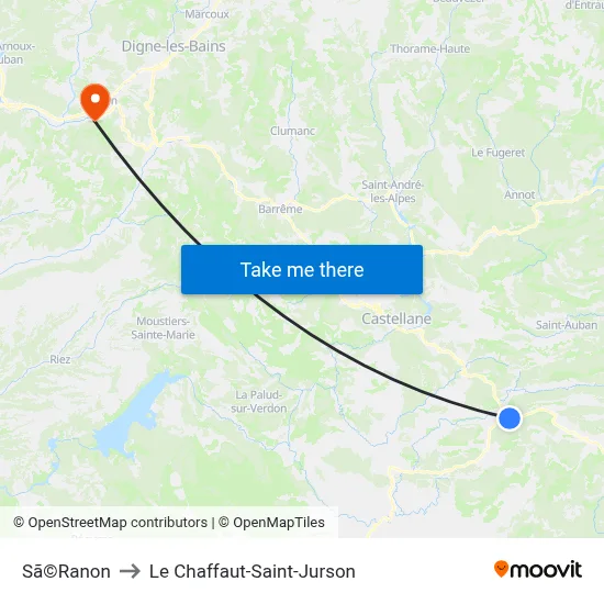 Sã©Ranon to Le Chaffaut-Saint-Jurson map