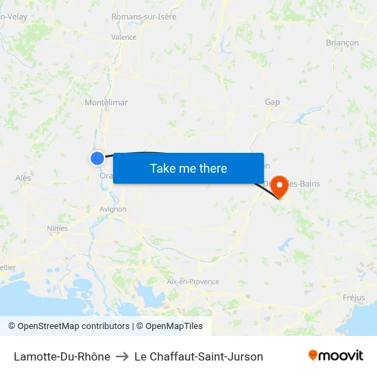 Lamotte-Du-Rhône to Le Chaffaut-Saint-Jurson map