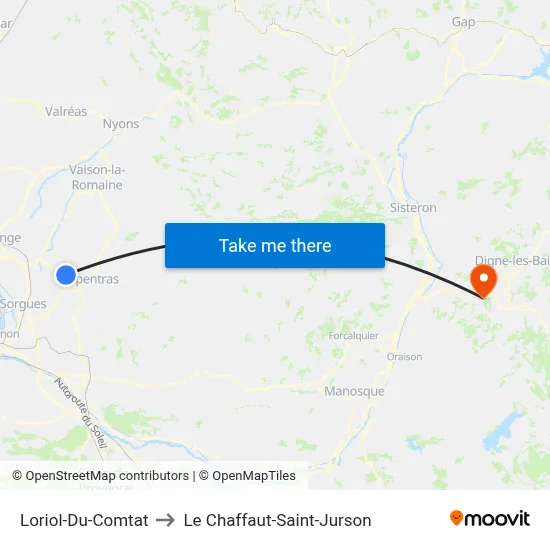 Loriol-Du-Comtat to Le Chaffaut-Saint-Jurson map