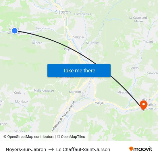 Noyers-Sur-Jabron to Le Chaffaut-Saint-Jurson map