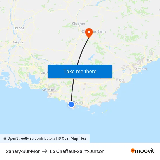 Sanary-Sur-Mer to Le Chaffaut-Saint-Jurson map