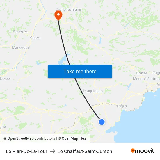 Le Plan-De-La-Tour to Le Chaffaut-Saint-Jurson map