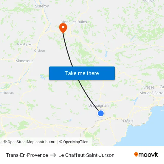 Trans-En-Provence to Le Chaffaut-Saint-Jurson map