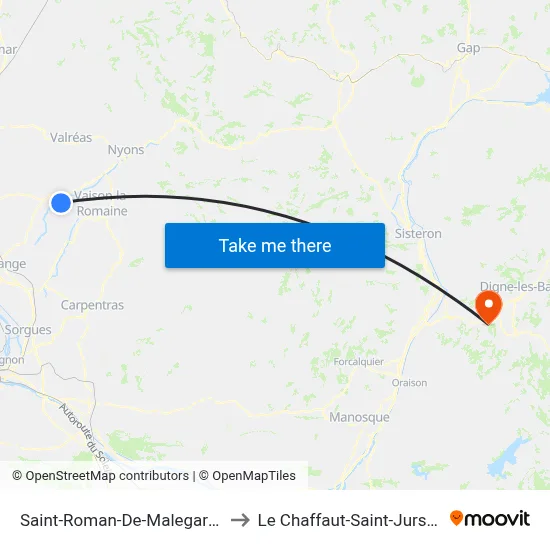 Saint-Roman-De-Malegarde to Le Chaffaut-Saint-Jurson map