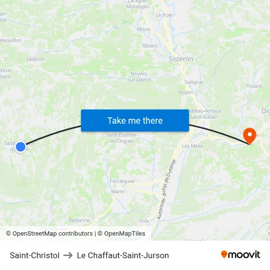 Saint-Christol to Le Chaffaut-Saint-Jurson map