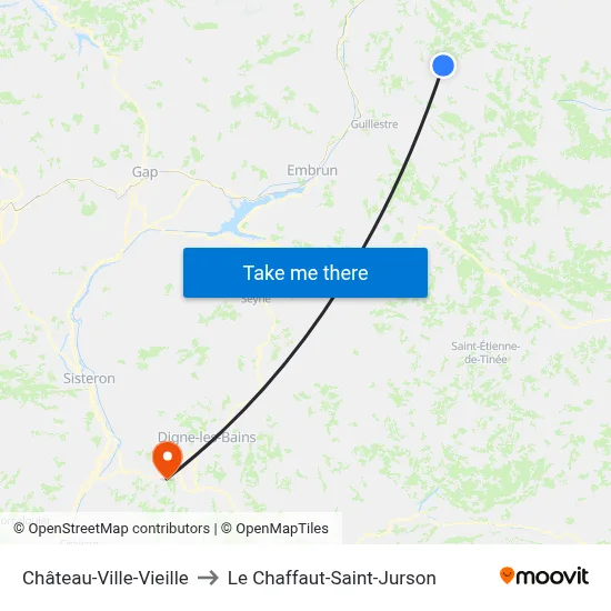 Château-Ville-Vieille to Le Chaffaut-Saint-Jurson map