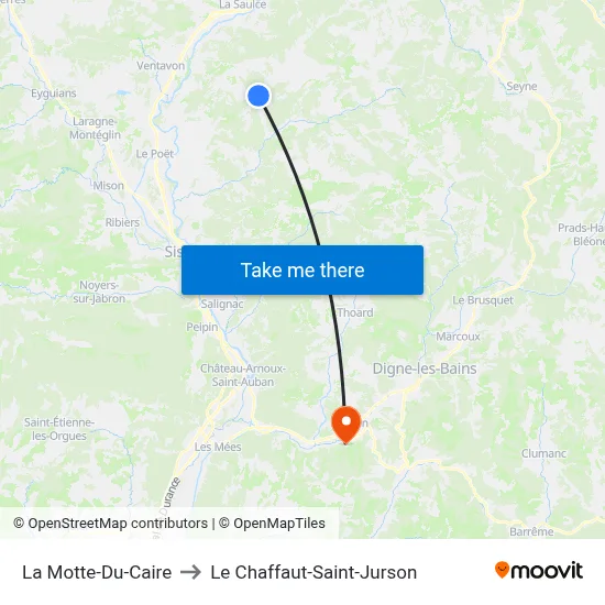 La Motte-Du-Caire to Le Chaffaut-Saint-Jurson map