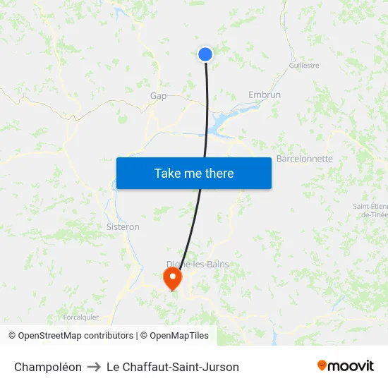Champoléon to Le Chaffaut-Saint-Jurson map