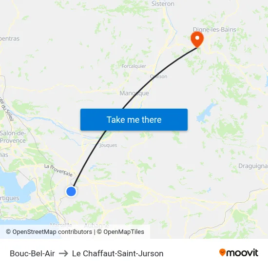 Bouc-Bel-Air to Le Chaffaut-Saint-Jurson map