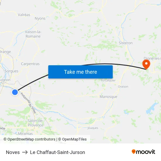 Noves to Le Chaffaut-Saint-Jurson map