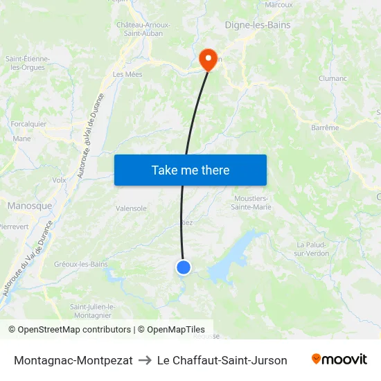 Montagnac-Montpezat to Le Chaffaut-Saint-Jurson map