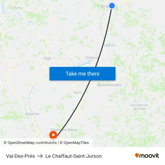 Val-Des-Prés to Le Chaffaut-Saint-Jurson map