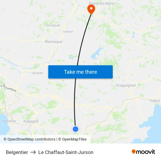 Belgentier to Le Chaffaut-Saint-Jurson map