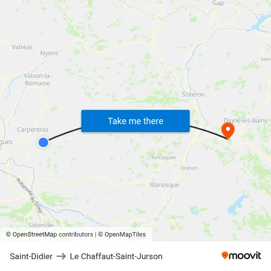 Saint-Didier to Le Chaffaut-Saint-Jurson map