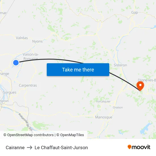 Cairanne to Le Chaffaut-Saint-Jurson map