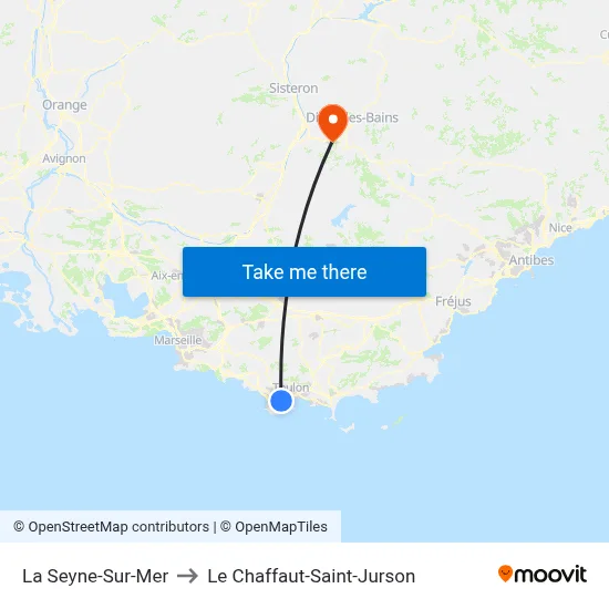 La Seyne-Sur-Mer to Le Chaffaut-Saint-Jurson map
