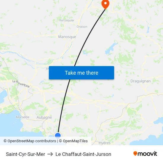 Saint-Cyr-Sur-Mer to Le Chaffaut-Saint-Jurson map