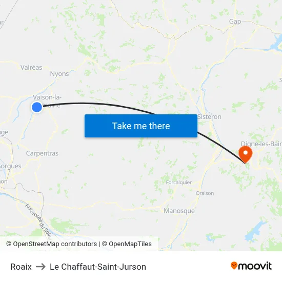 Roaix to Le Chaffaut-Saint-Jurson map