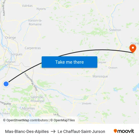 Mas-Blanc-Des-Alpilles to Le Chaffaut-Saint-Jurson map