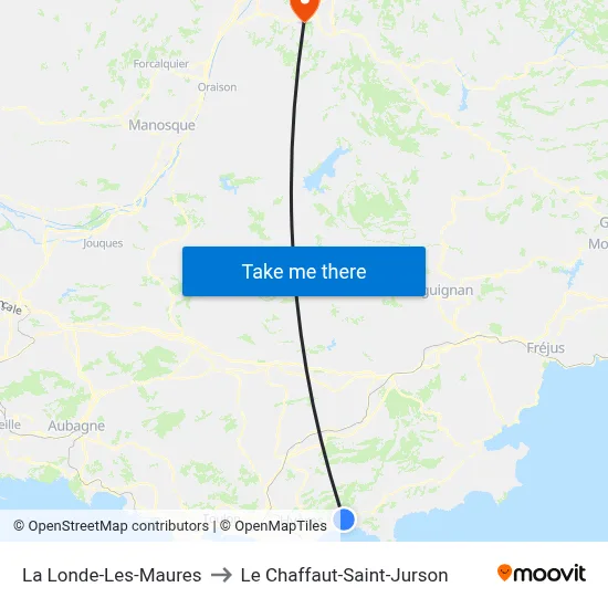 La Londe-Les-Maures to Le Chaffaut-Saint-Jurson map