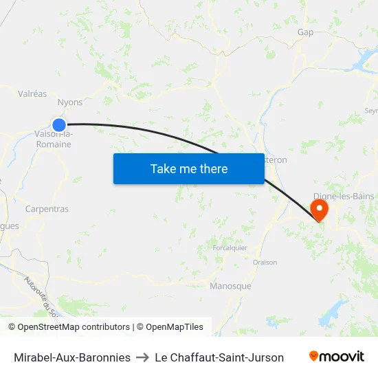 Mirabel-Aux-Baronnies to Le Chaffaut-Saint-Jurson map