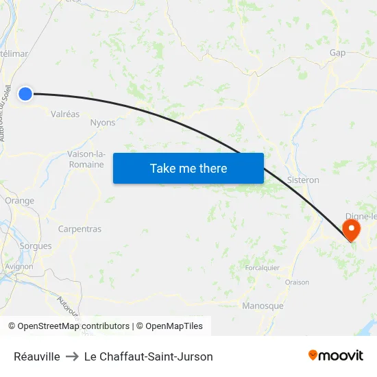 Réauville to Le Chaffaut-Saint-Jurson map