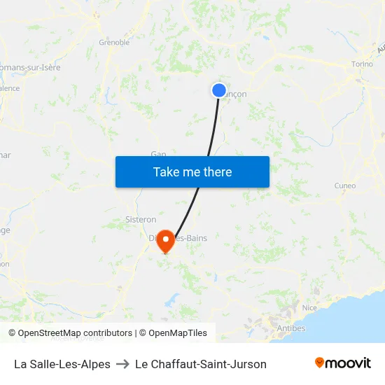 La Salle-Les-Alpes to Le Chaffaut-Saint-Jurson map