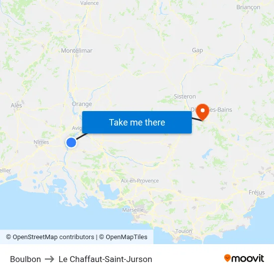 Boulbon to Le Chaffaut-Saint-Jurson map