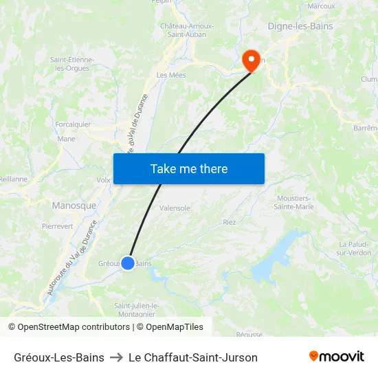 Gréoux-Les-Bains to Le Chaffaut-Saint-Jurson map