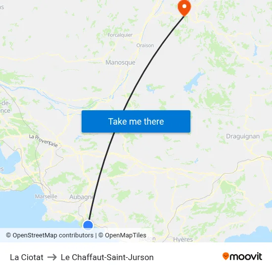 La Ciotat to Le Chaffaut-Saint-Jurson map