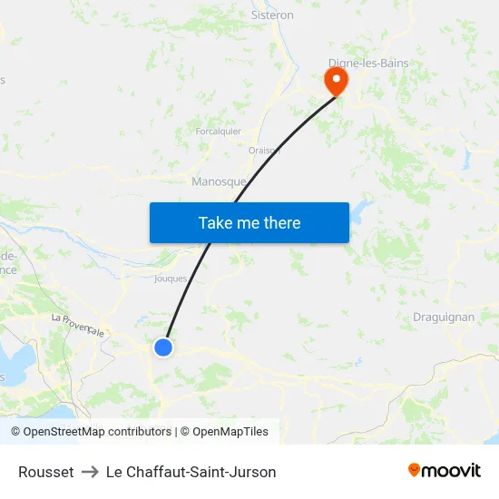 Rousset to Le Chaffaut-Saint-Jurson map